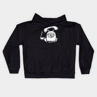 Ringing Telephone Sketch Kids Hoodie